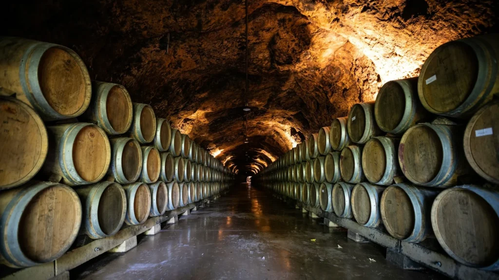Винные бочки в погребе