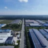 Аэроснимок современного промышленно-технологического парка.